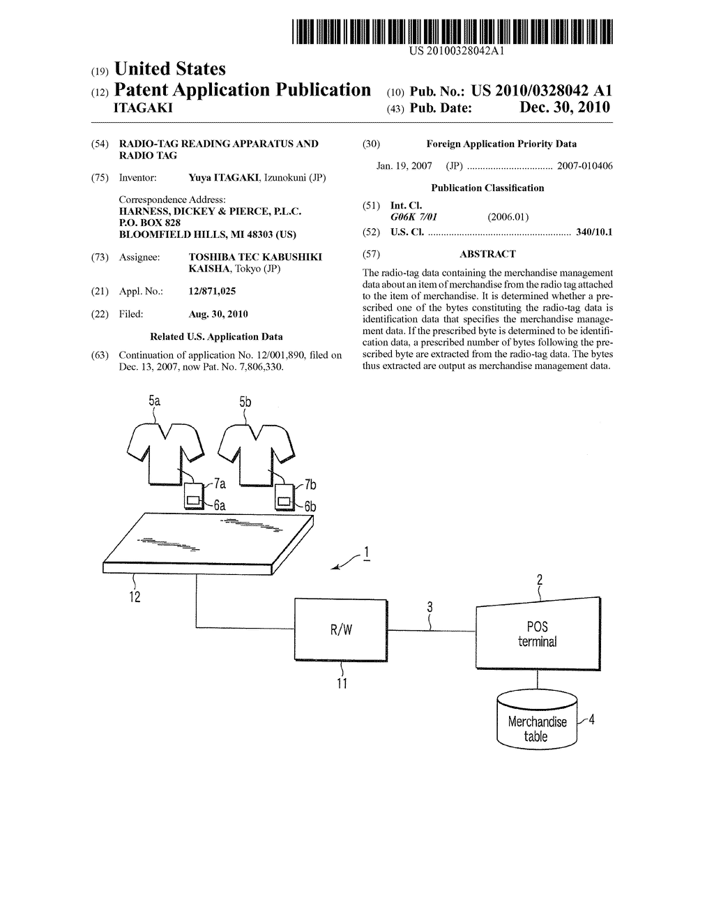 RADIO-TAG READING APPARATUS AND RADIO TAG - diagram, schematic, and image 01