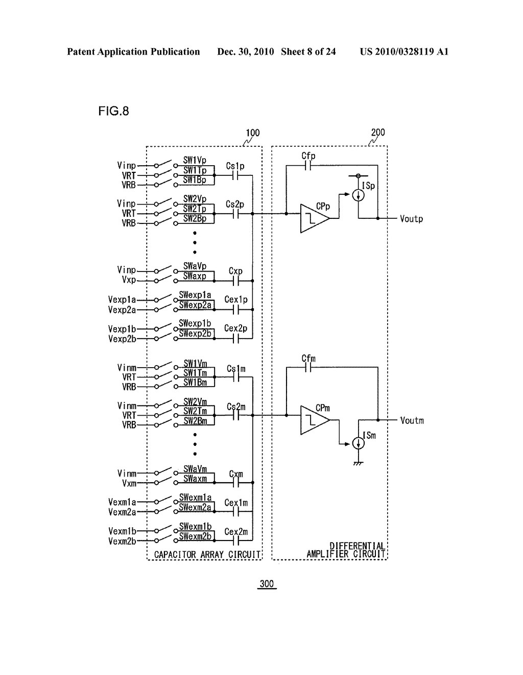 SWITCHED-CAPACITOR CIRCUIT HAVING A CAPACITOR ARRAY CIRCUIT, AND ANALOG-TO-DIGITAL CONVERTER USING SAID SWITCHED-CAPACITOR CIRCUIT - diagram, schematic, and image 09