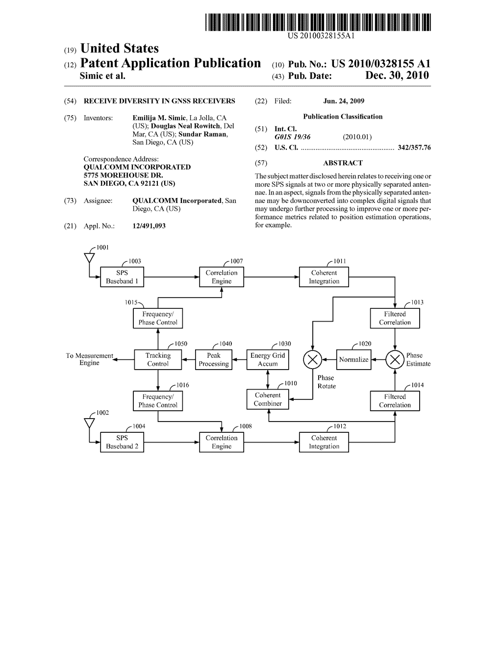 RECEIVE DIVERSITY IN GNSS RECEIVERS - diagram, schematic, and image 01