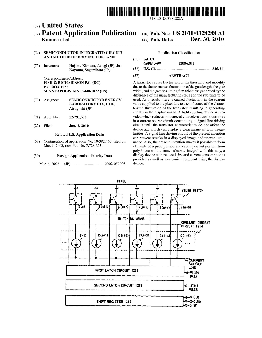 SEMICONDUCTOR INTEGRATED CIRCUIT AND METHOD OF DRIVING THE SAME - diagram, schematic, and image 01