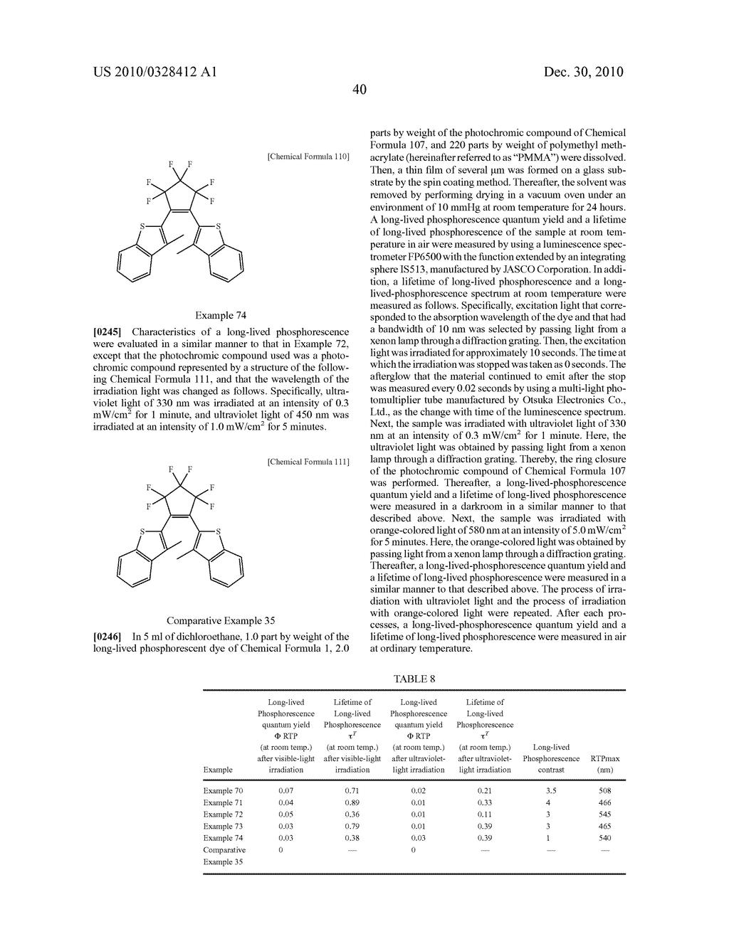 ORDINARY-TEMPERATURE-PHOSPHORESCENT ORGANIC MATERIAL, REVERSIBLY THERMOSENSITIVE RECORDING MATERIAL, REVERSIBLY THERMOSENSITIVE RECORDING MEDIUM, AND METHOD OF RECORDING IN REVERSIBLY THERMOSENSITIVE RECORDING MEDIUM - diagram, schematic, and image 51