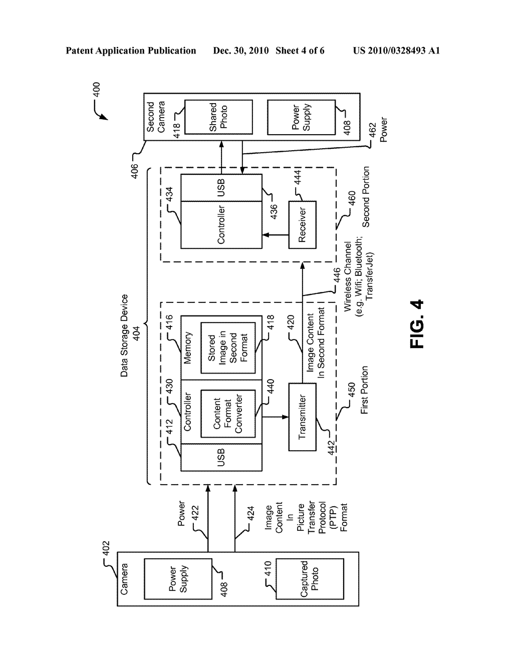 REMOVABLE DATA STORAGE DEVICE WITH INTERFACE TO RECEIVE IMAGE CONTENT FROM A CAMERA - diagram, schematic, and image 05