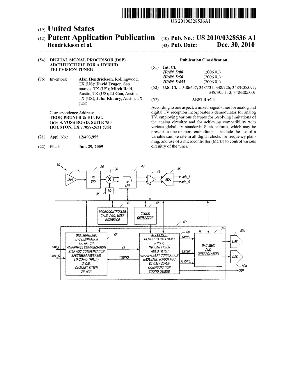 Digital Signal Processor (DSP) Architecture For A Hybrid Television Tuner - diagram, schematic, and image 01