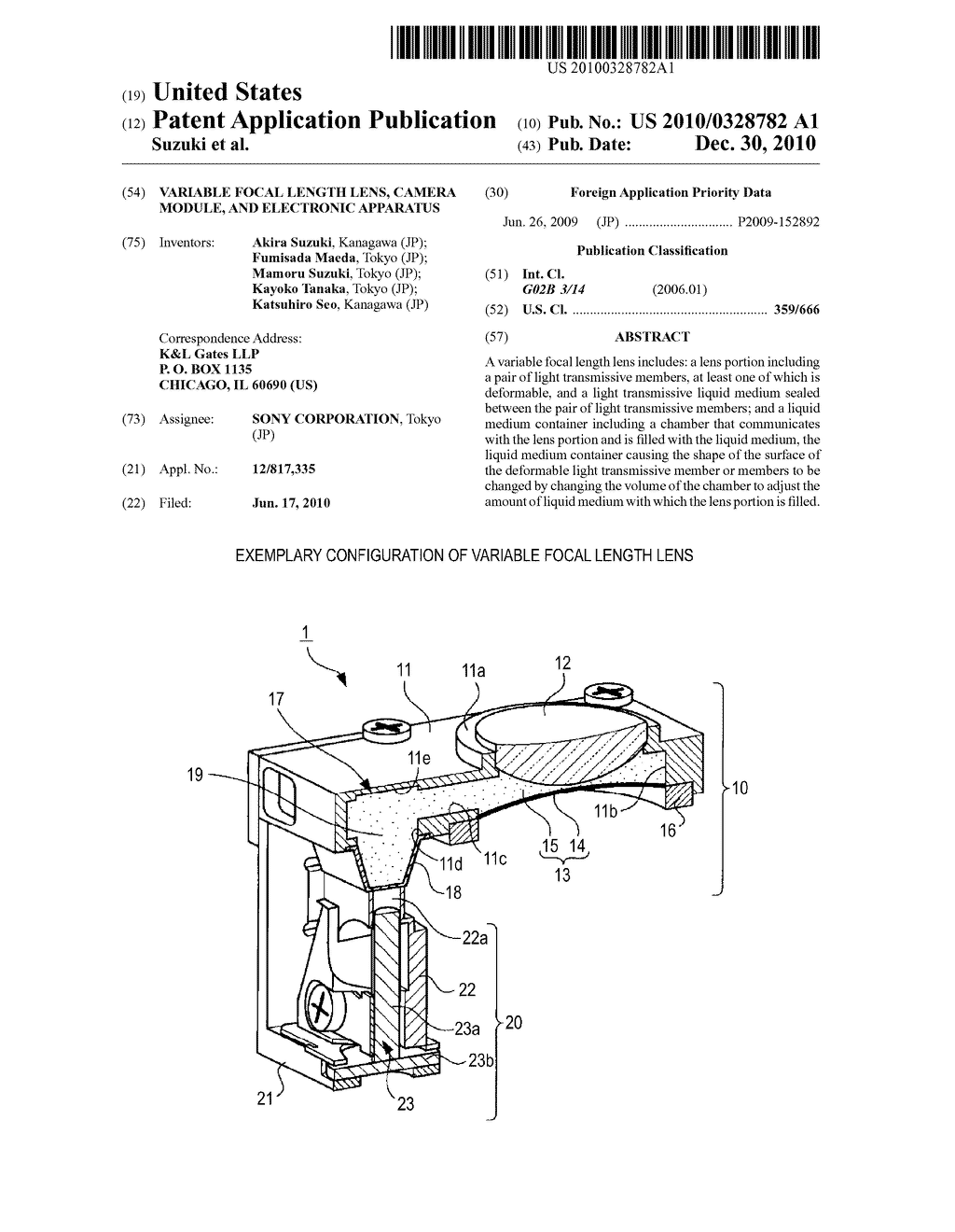 VARIABLE FOCAL LENGTH LENS, CAMERA MODULE, AND ELECTRONIC APPARATUS - diagram, schematic, and image 01