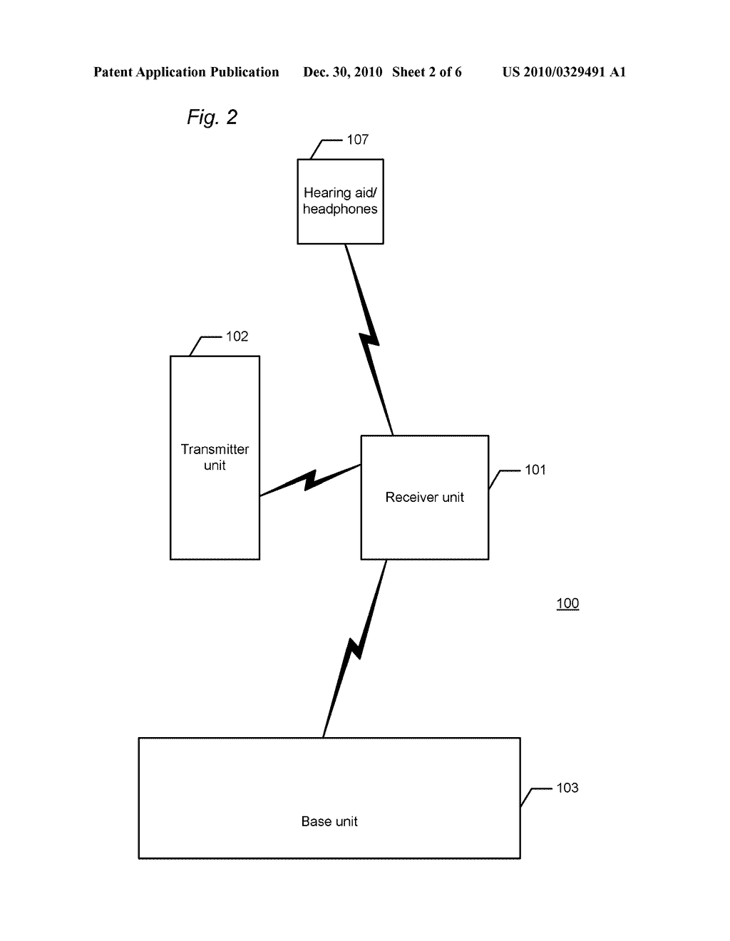 SYSTEM FOR TRANSMITTING AMPLIFIED AUDIO SIGNALS TO A USER - diagram, schematic, and image 03