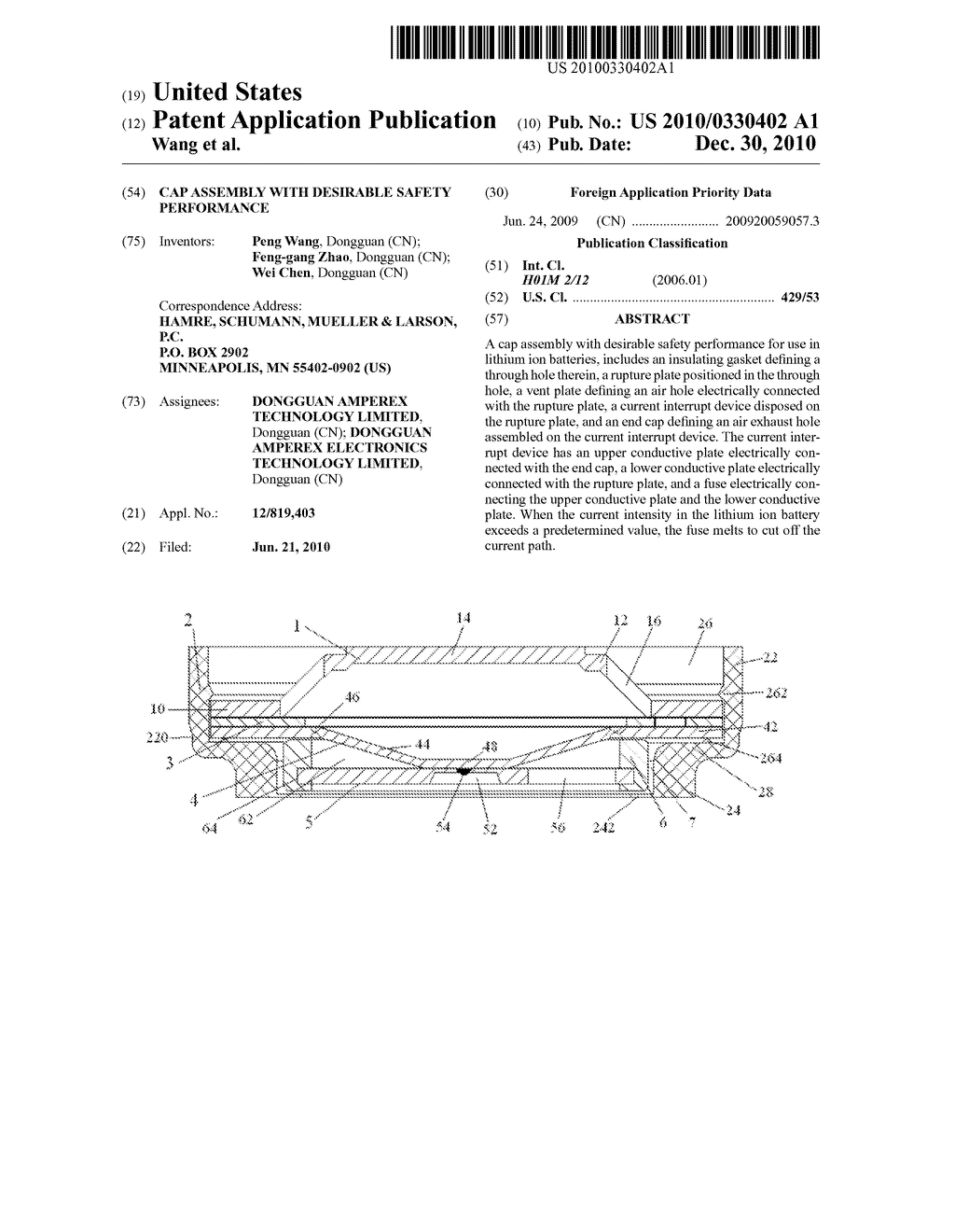 CAP ASSEMBLY WITH DESIRABLE SAFETY PERFORMANCE - diagram, schematic, and image 01