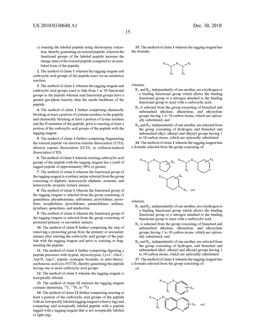 LABELING PEPTIDES WITH TERTIARY AMINES AND OTHER BASIC FUNCTIONAL GROUPS FOR IMPROVED MASS SPECTROMETRIC ANALYSIS - diagram, schematic, and image 26