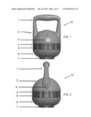 Vibratory Exercise Device with Low Center of Gravity and Modular Weights diagram and image