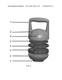 Vibratory Exercise Device with Low Center of Gravity and Modular Weights diagram and image