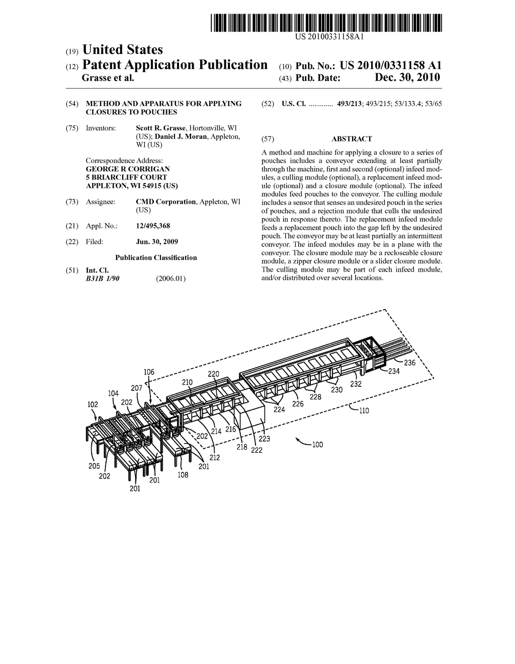 Method and Apparatus For Applying Closures To Pouches - diagram, schematic, and image 01