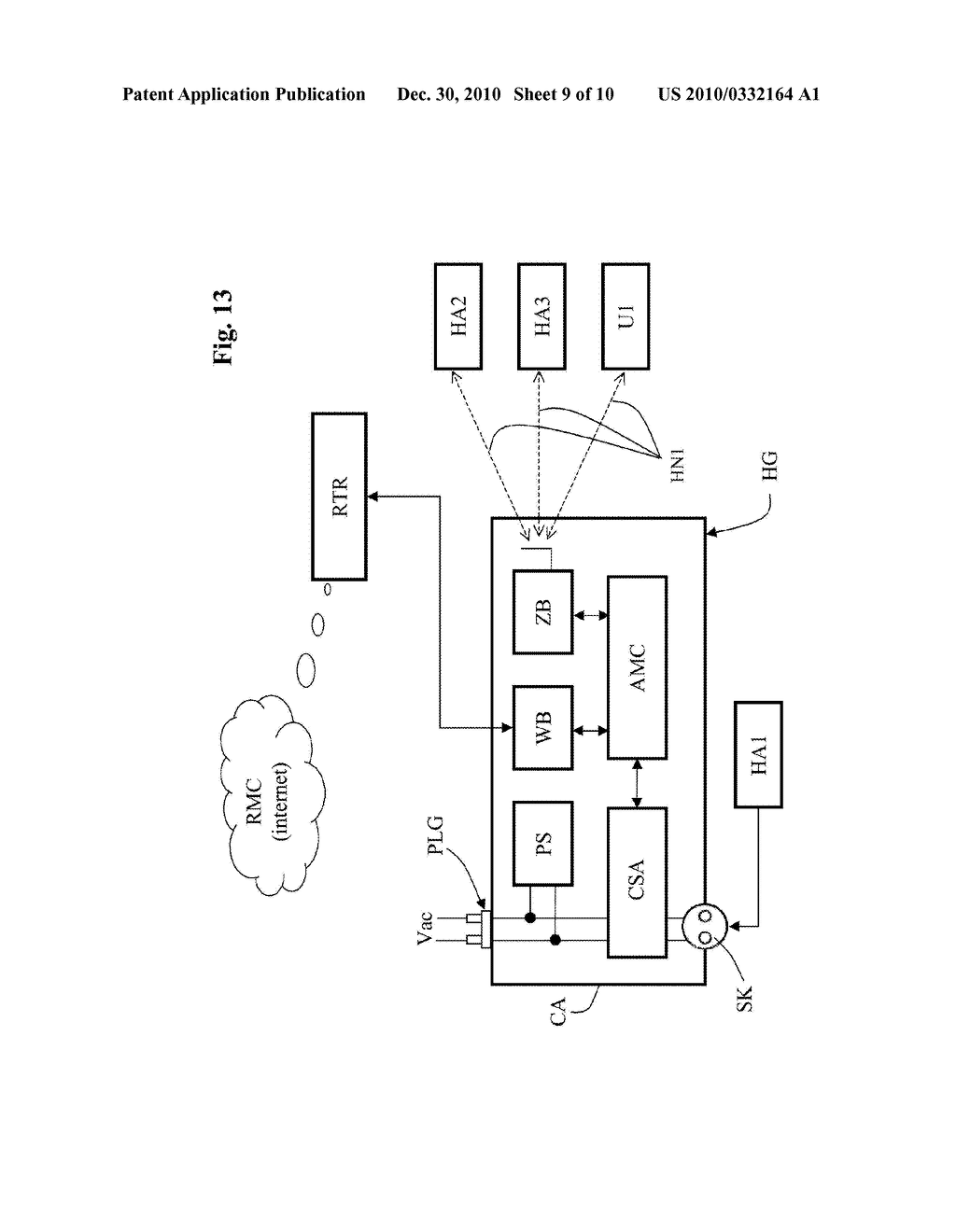 COMMUNICATION DEVICE FOR HOUSEHOLD ELECTRIC APPLIANCES AND MONITORING SYSTEM USING SAID DEVICE - diagram, schematic, and image 10