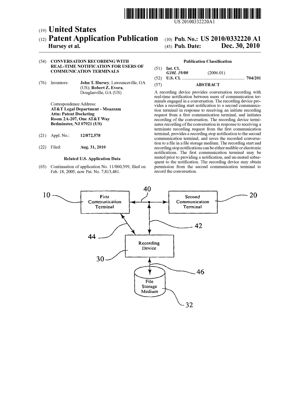 Conversation Recording with Real-Time Notification for Users of Communication Terminals - diagram, schematic, and image 01