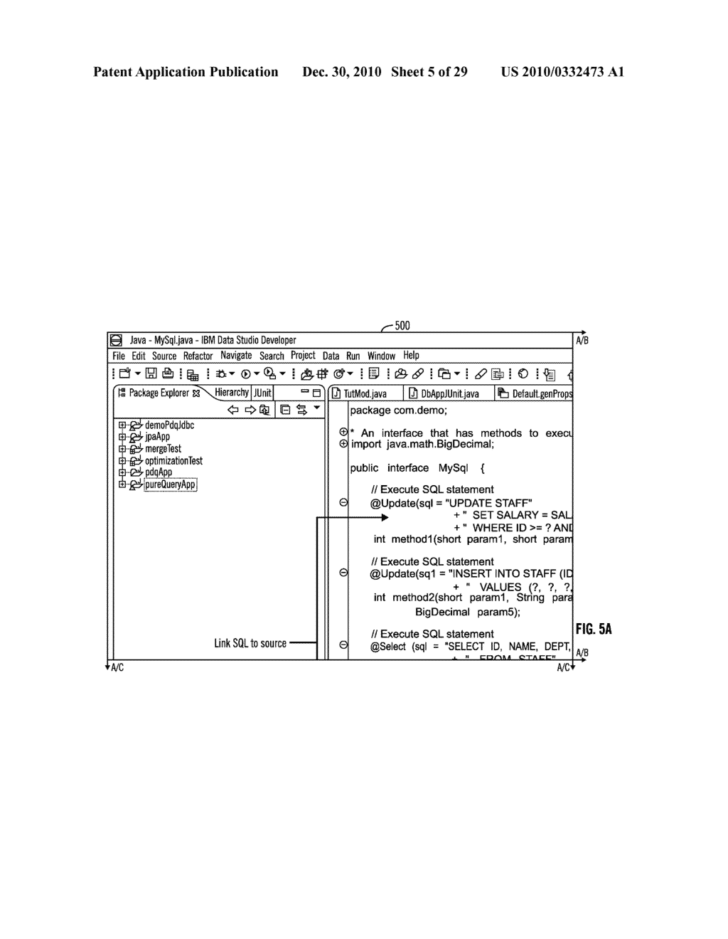 CORRELATING QUERIES ISSUED BY APPLICATIONS WITH THEIR SOURCE LINES AND ANALYZING APPLICATIONS FOR PROBLEM DETERMINATION AND WHERE USED ANALYSIS - diagram, schematic, and image 06