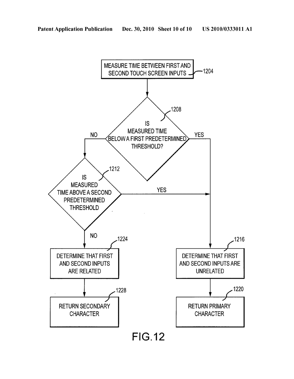 TOUCH SCREEN INPUT RECOGNITION AND CHARACTER SELECTION - diagram, schematic, and image 11