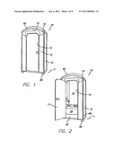 IMPROVED PORTABLE RESTROOM STRUCTURE, COMPONENT PARTS AND METHOD OF diagram and image