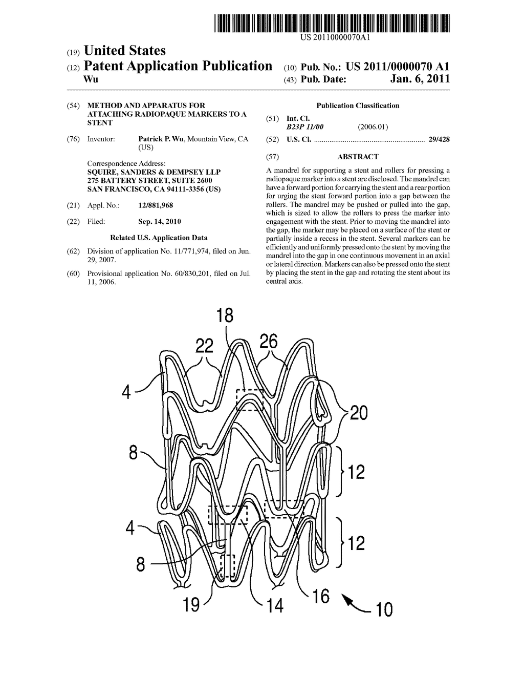 Method And Apparatus For Attaching Radiopaque Markers To A Stent - diagram, schematic, and image 01