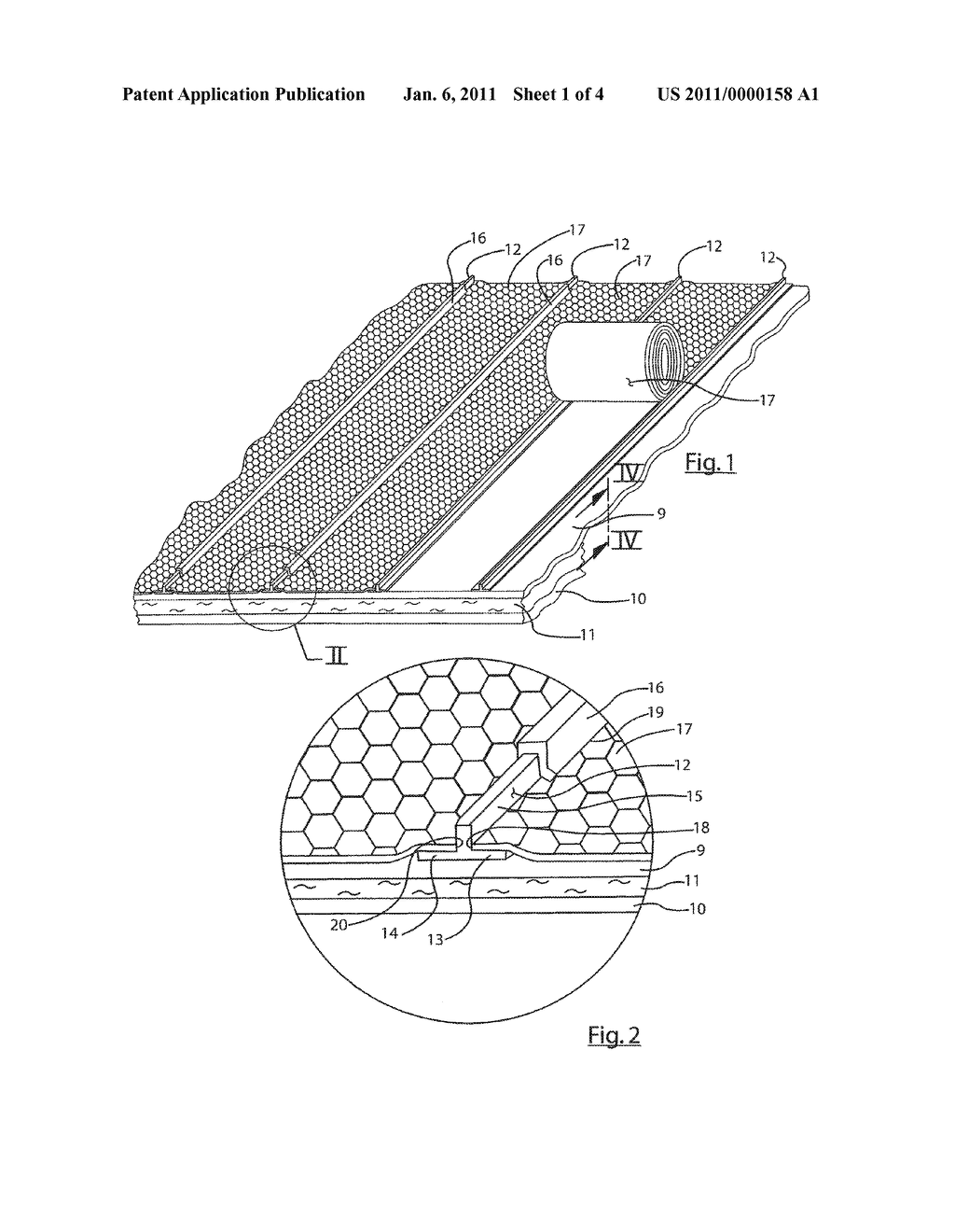 ROOF MEMBRANE AND ROOF SYSTEM USING THE MEMBRANE TO SIMULATE A STANDING SEAM METAL ROOF - diagram, schematic, and image 02