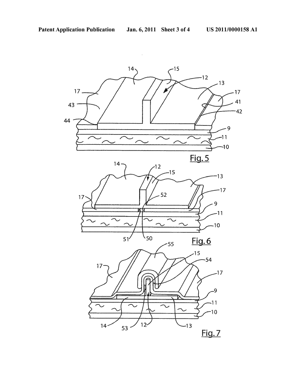 ROOF MEMBRANE AND ROOF SYSTEM USING THE MEMBRANE TO SIMULATE A STANDING SEAM METAL ROOF - diagram, schematic, and image 04