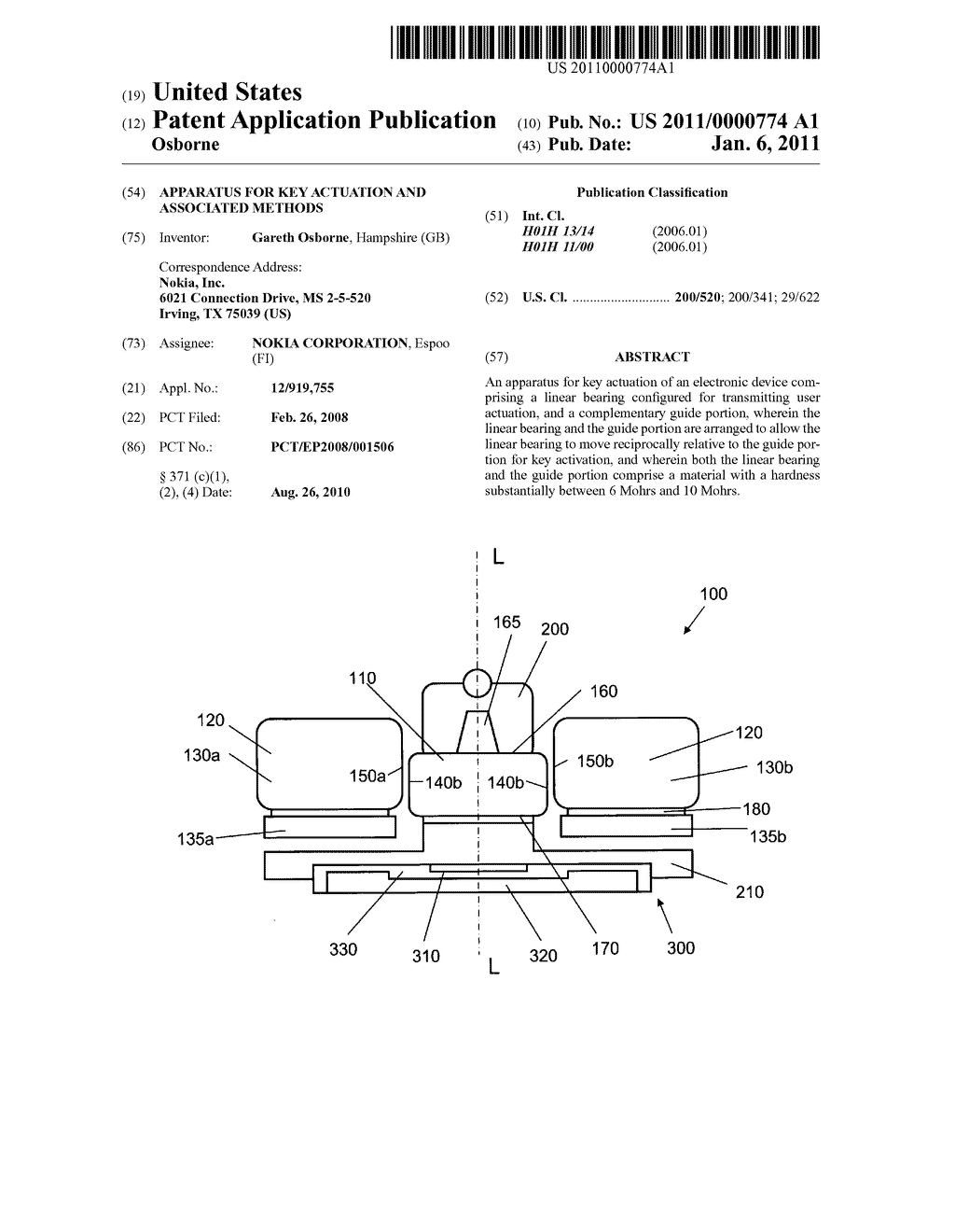 APPARATUS FOR KEY ACTUATION AND ASSOCIATED METHODS - diagram, schematic, and image 01