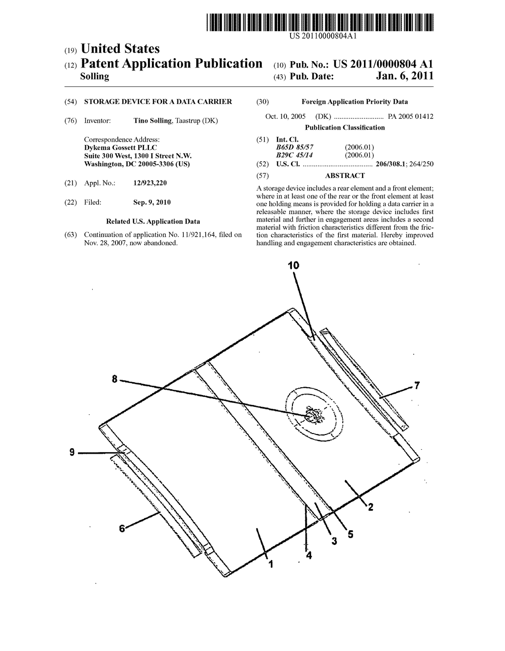 Storage device for a data carrier - diagram, schematic, and image 01