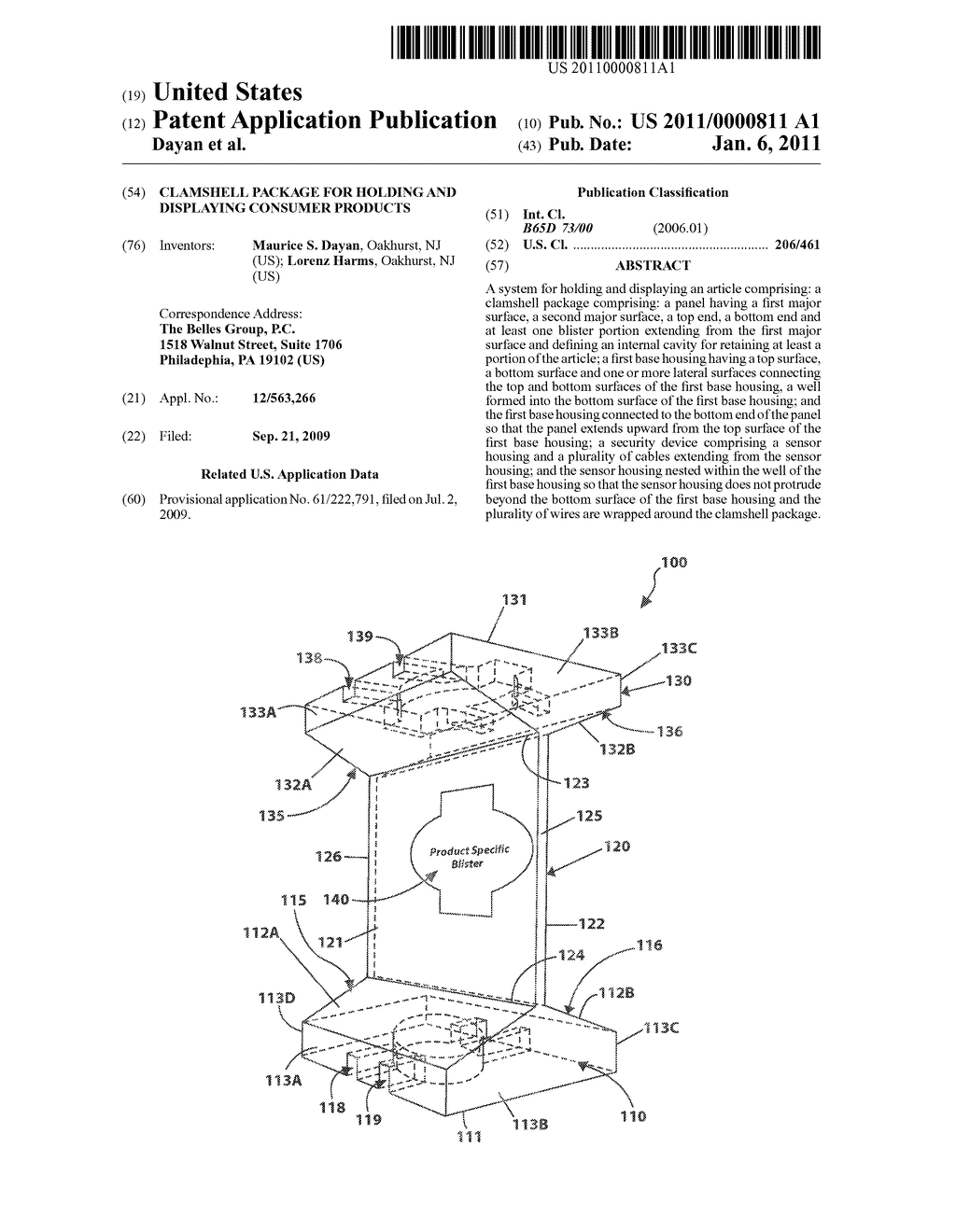 CLAMSHELL PACKAGE FOR HOLDING AND DISPLAYING CONSUMER PRODUCTS - diagram, schematic, and image 01