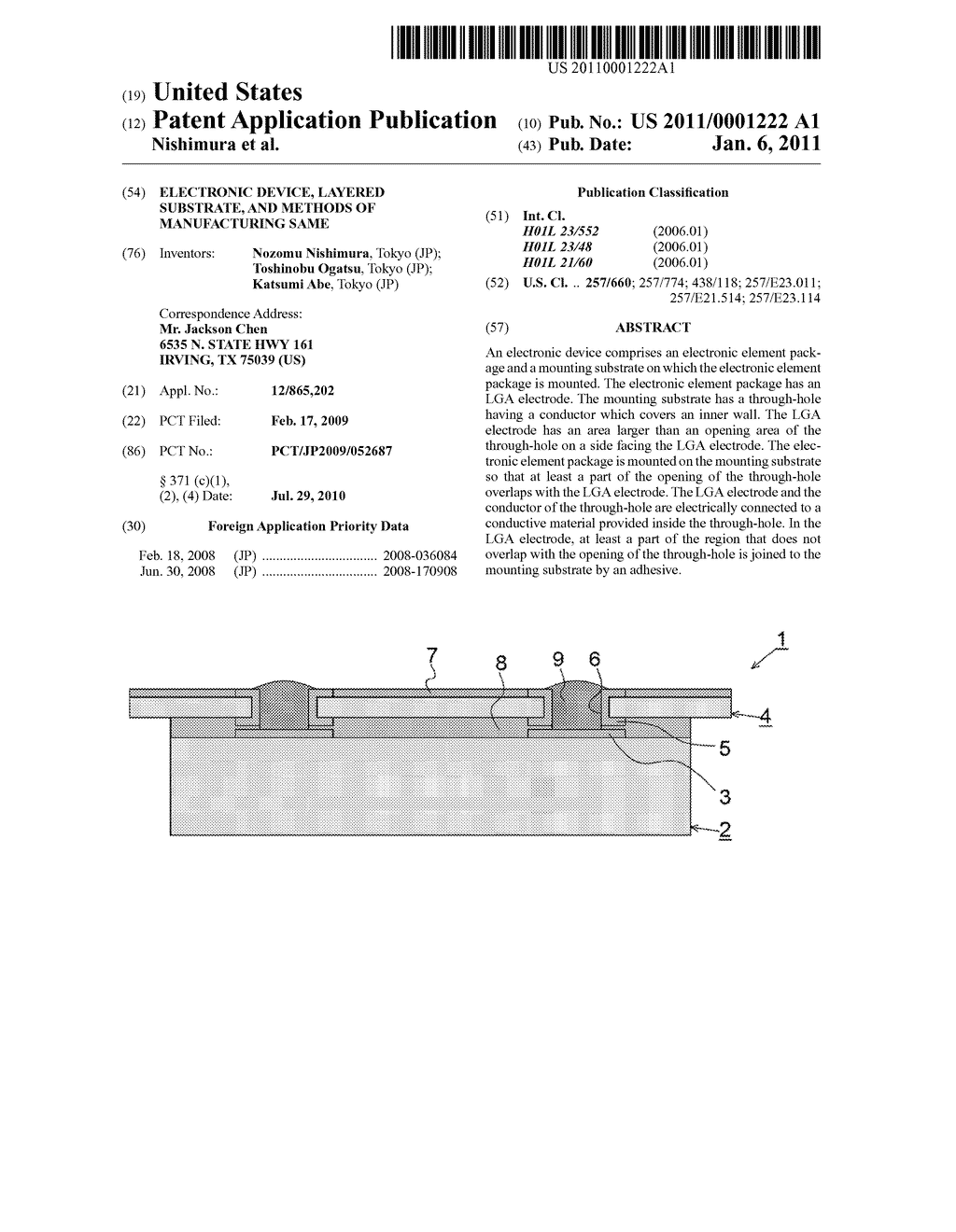 ELECTRONIC DEVICE, LAYERED SUBSTRATE, AND METHODS OF MANUFACTURING SAME - diagram, schematic, and image 01