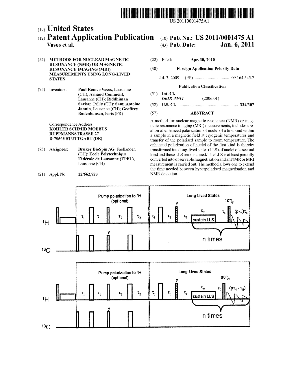 Methods for nuclear magnetic resonance (NMR) or magnetic resonance imaging (MRI) measurements using long-lived states - diagram, schematic, and image 01