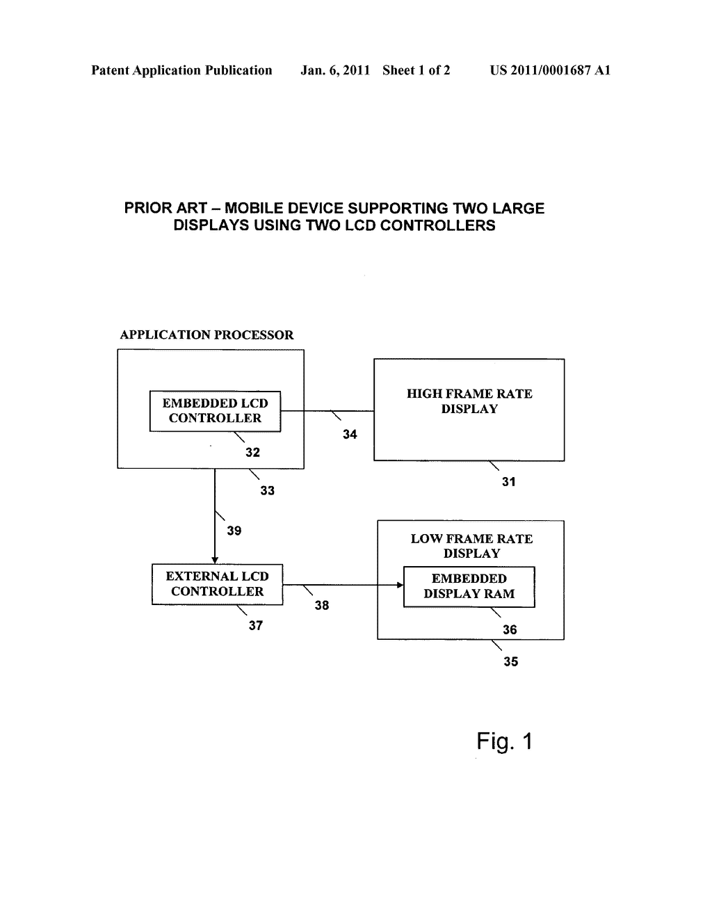 Dual display device using single display controller - diagram, schematic, and image 02