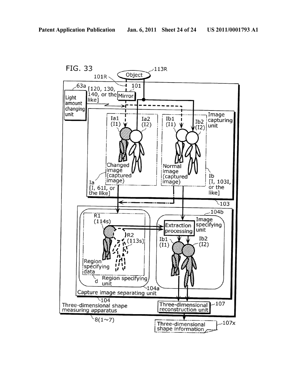 THREE-DIMENSIONAL SHAPE MEASURING APPARATUS, INTEGRATED CIRCUIT, AND THREE-DIMENSIONAL SHAPE MEASURING METHOD - diagram, schematic, and image 25