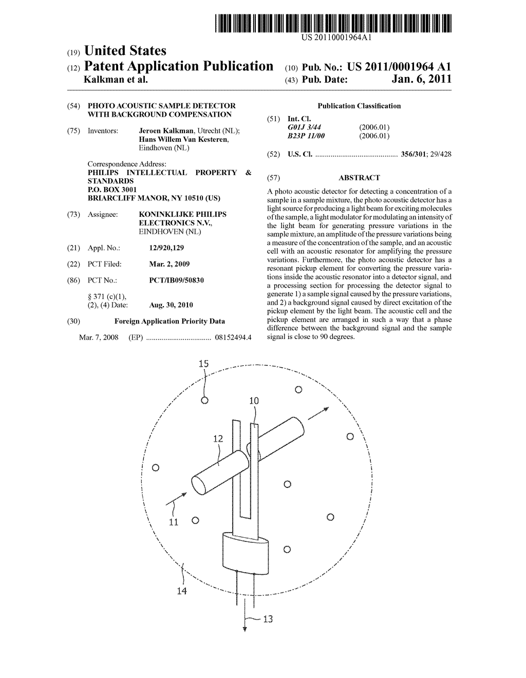 PHOTO ACOUSTIC SAMPLE DETECTOR WITH BACKGROUND COMPENSATION - diagram, schematic, and image 01