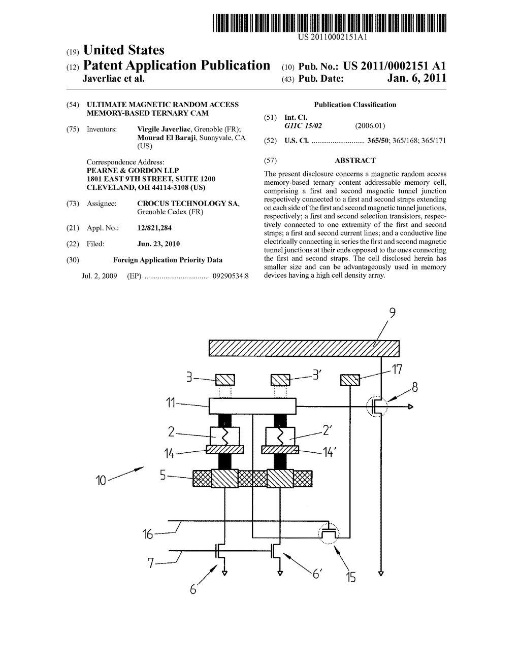 ULTIMATE MAGNETIC RANDOM ACCESS MEMORY-BASED TERNARY CAM - diagram, schematic, and image 01