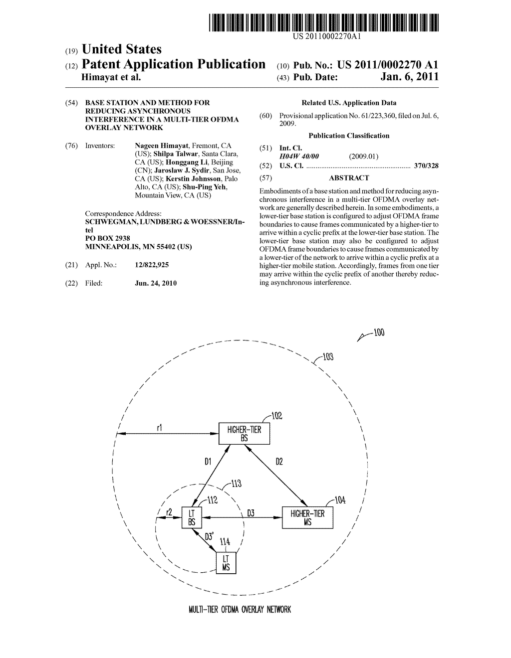 BASE STATION AND METHOD FOR REDUCING ASYNCHRONOUS INTERFERENCE IN A MULTI-TIER OFDMA OVERLAY NETWORK - diagram, schematic, and image 01