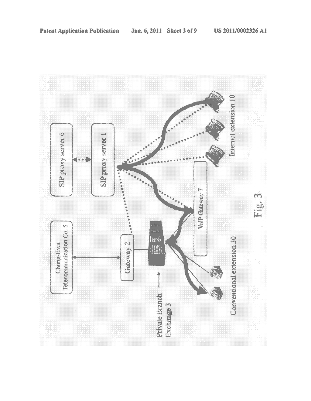 Method for dialing from internet extension to conventional extension - diagram, schematic, and image 04