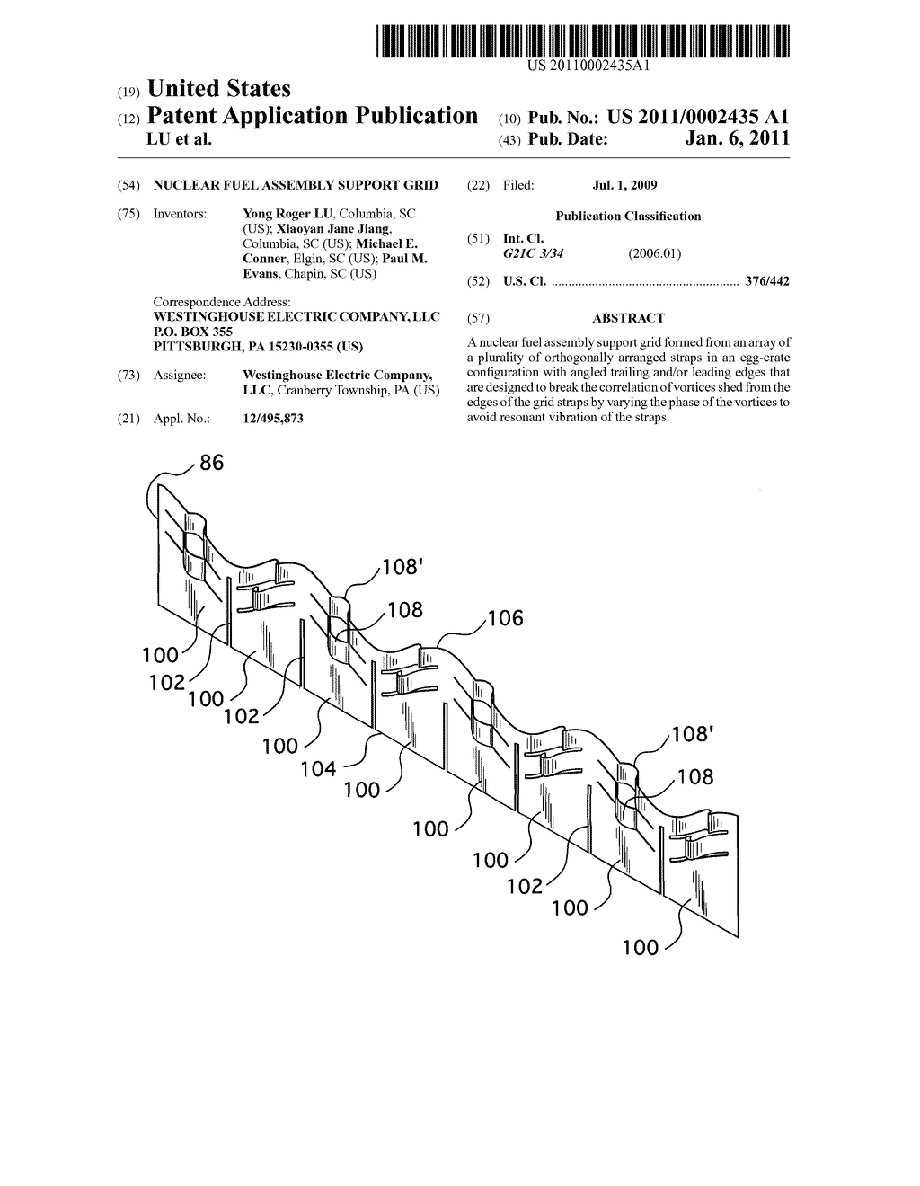 NUCLEAR FUEL ASSEMBLY SUPPORT GRID - diagram, schematic, and image 01