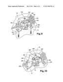 DEVICE FOR SUPPORTING AND SECURING A PIECE OF EQUIPMENT ON AN AIRCRAFT ENGINE OR NACELLE CASE diagram and image