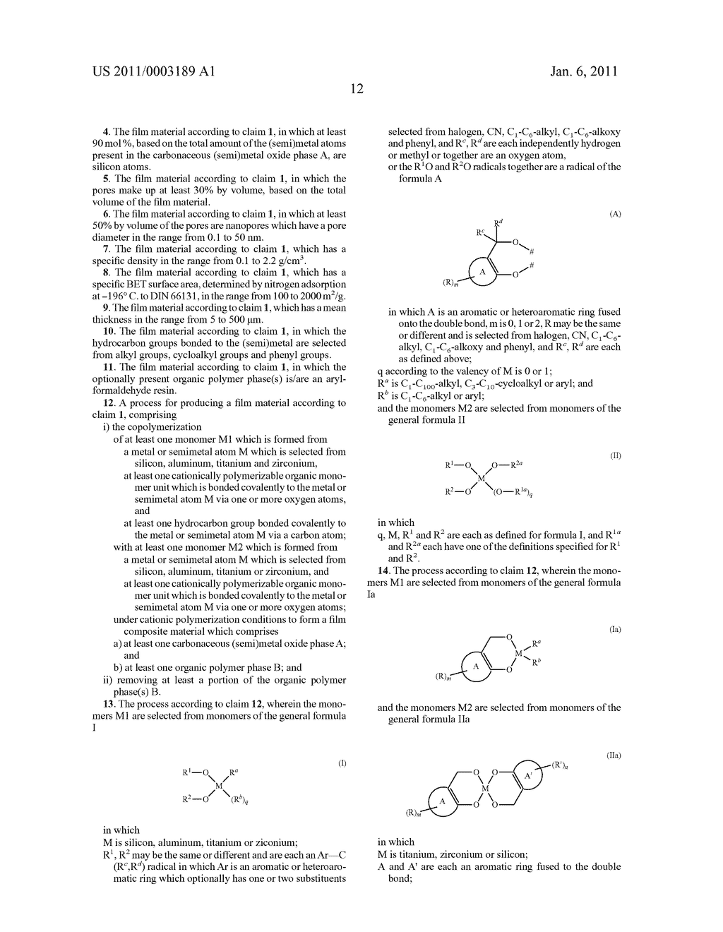 POROUS FILM MATERIAL COMPRISING AT LEAST ONE CARBONACEOUS SEMIMETAL OXIDE PHASE, AND USE THEREOF AS A SEPARATOR MATERIAL FOR ELECTROCHEMICAL CELLS - diagram, schematic, and image 13