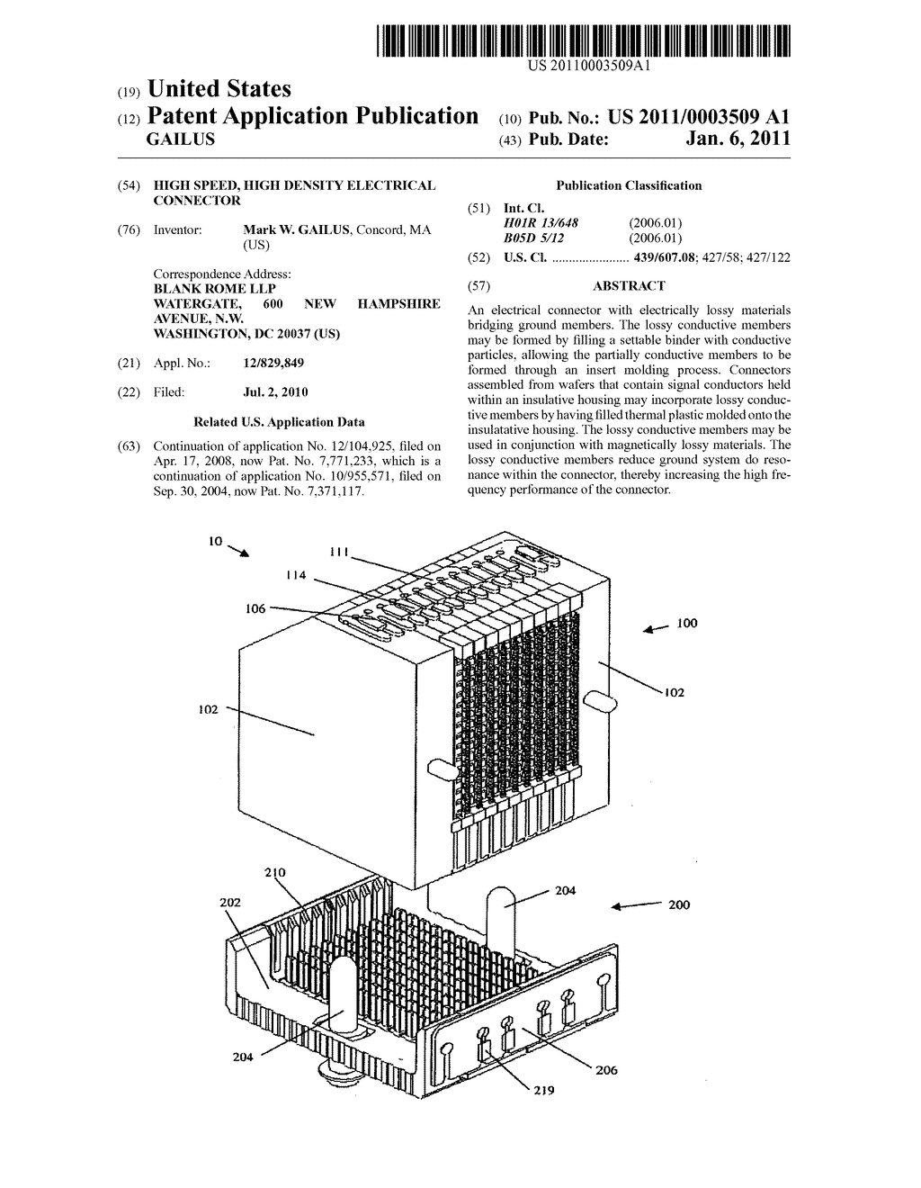 HIGH SPEED, HIGH DENSITY ELECTRICAL CONNECTOR - diagram, schematic, and image 01