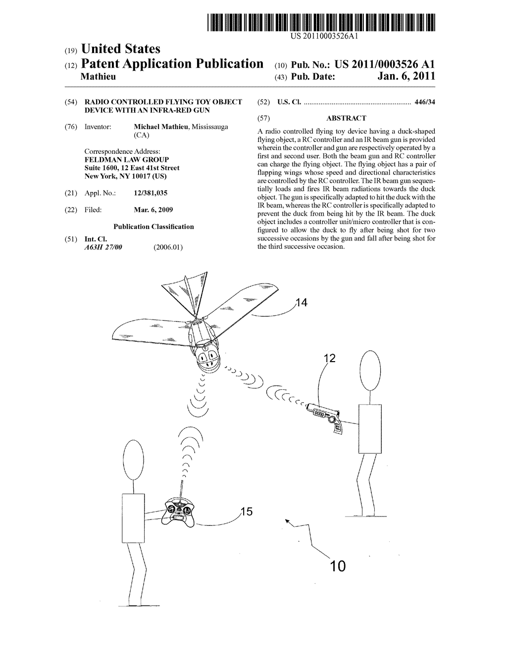 Radio controlled flying toy object device with an infra-red gun - diagram, schematic, and image 01