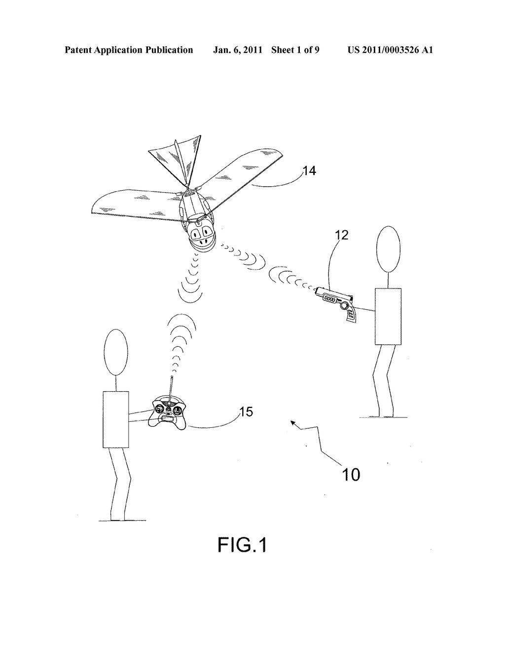Radio controlled flying toy object device with an infra-red gun - diagram, schematic, and image 02