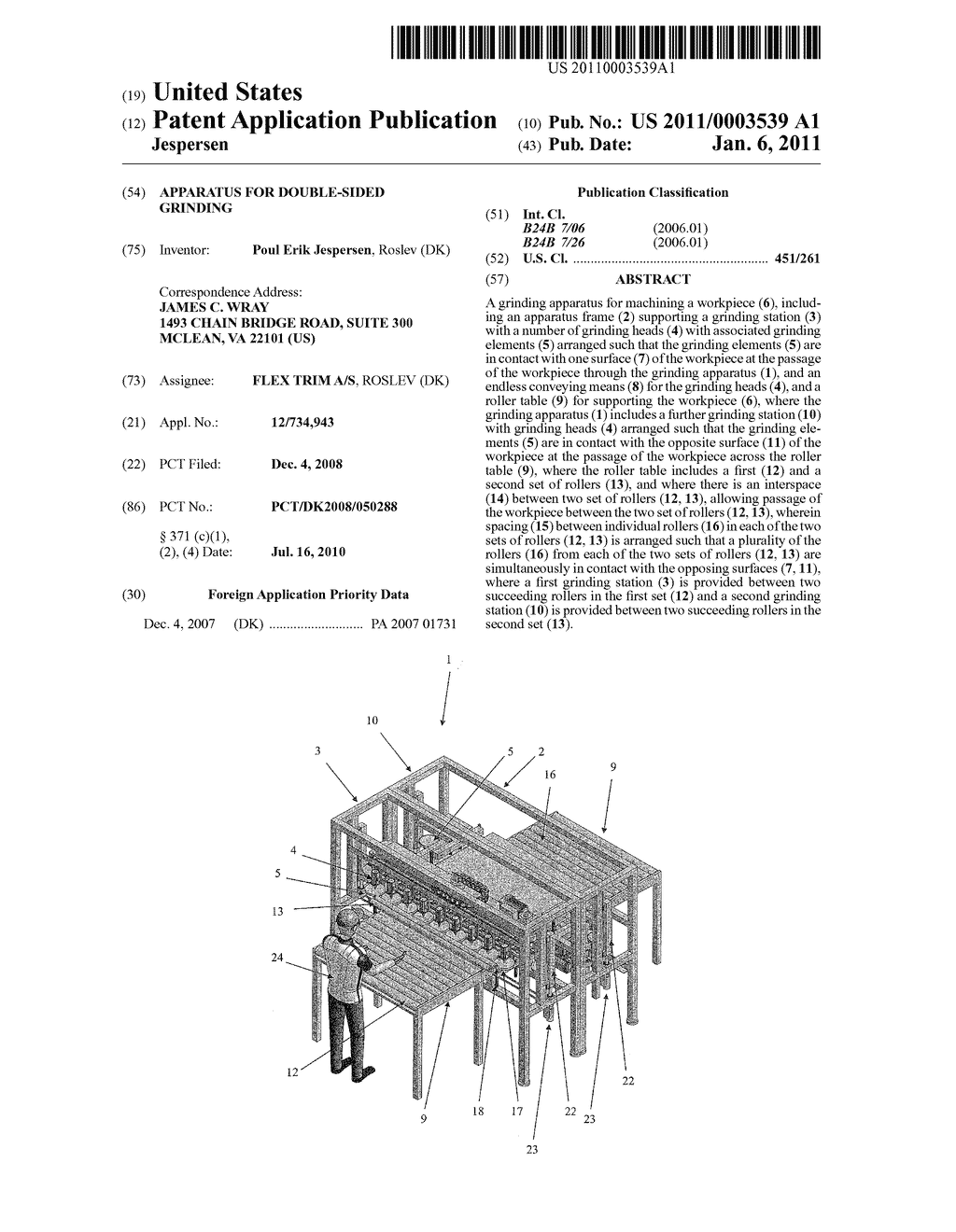 APPARATUS FOR DOUBLE-SIDED GRINDING - diagram, schematic, and image 01