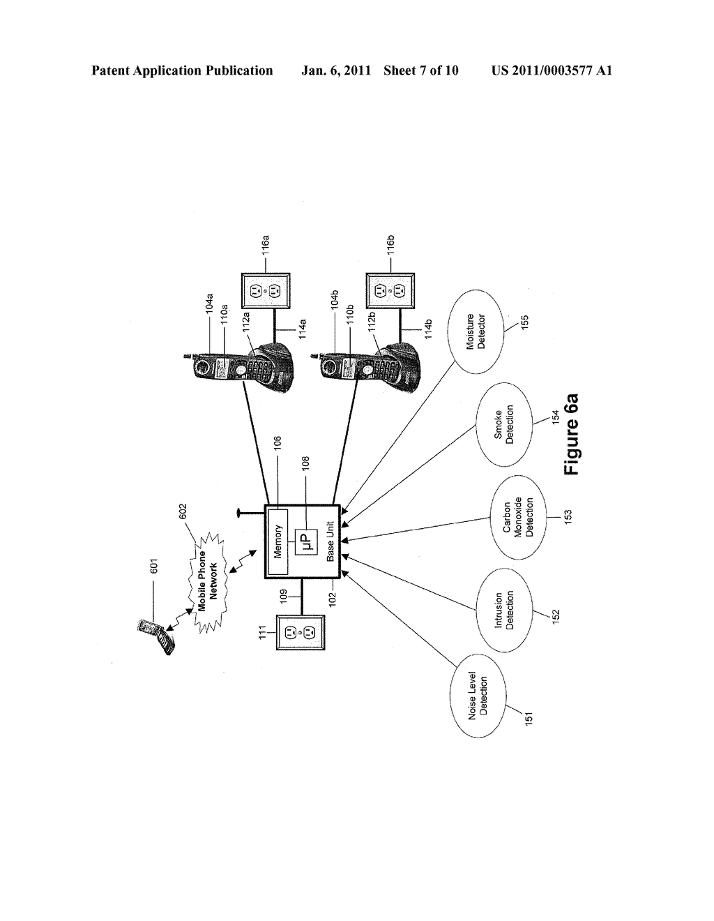 CORDLESS PHONE SYSTEM WITH INTEGRATED ALARM & REMOTE MONITORING CAPABILITY - diagram, schematic, and image 08