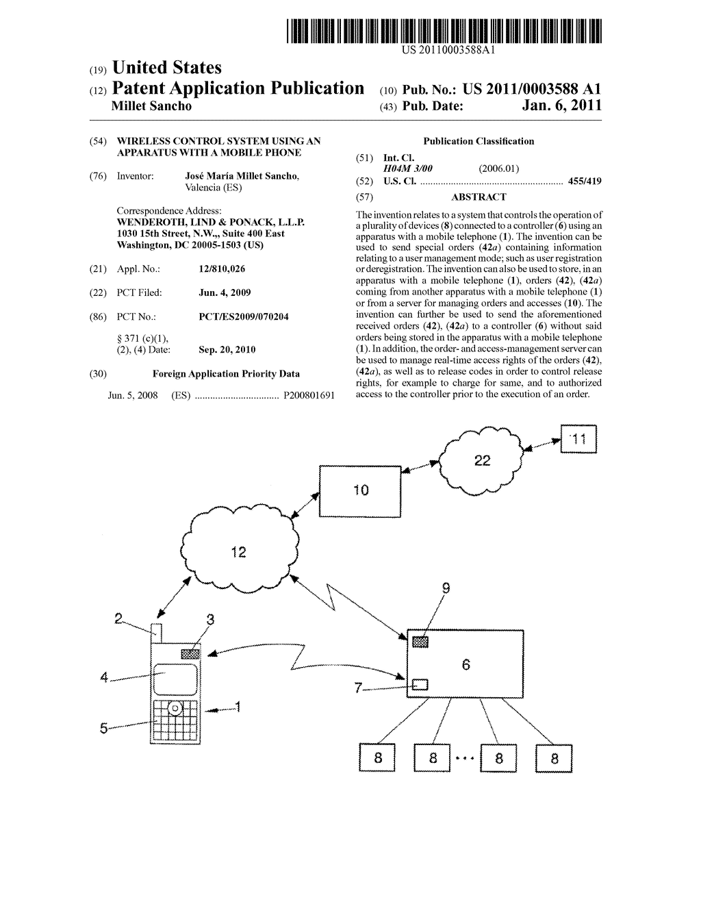 WIRELESS CONTROL SYSTEM USING AN APPARATUS WITH A MOBILE PHONE - diagram, schematic, and image 01