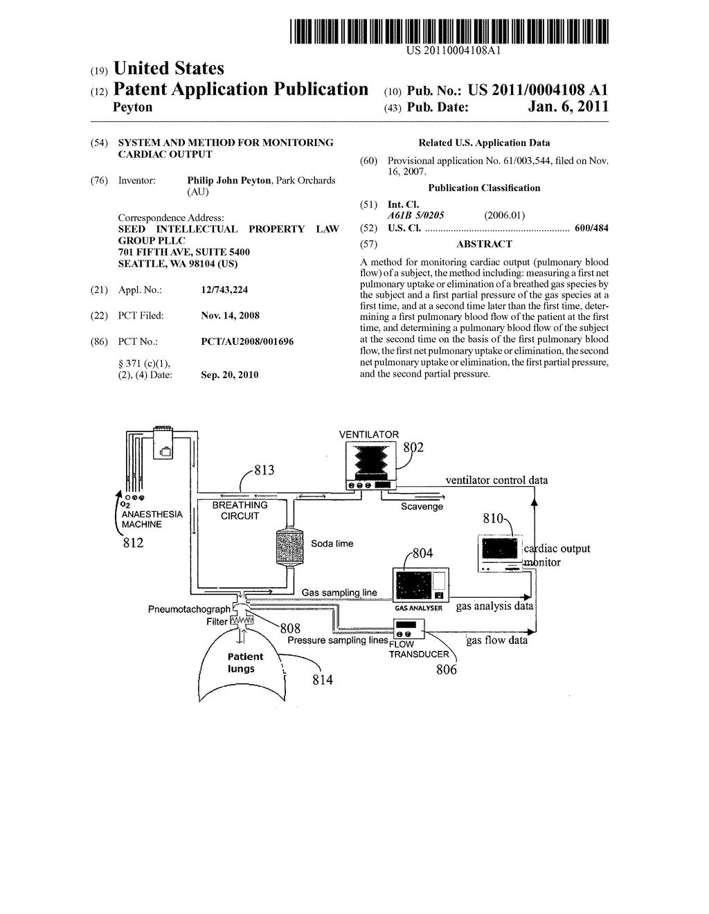 SYSTEM AND METHOD FOR MONITORING CARDIAC OUTPUT - diagram, schematic, and image 01