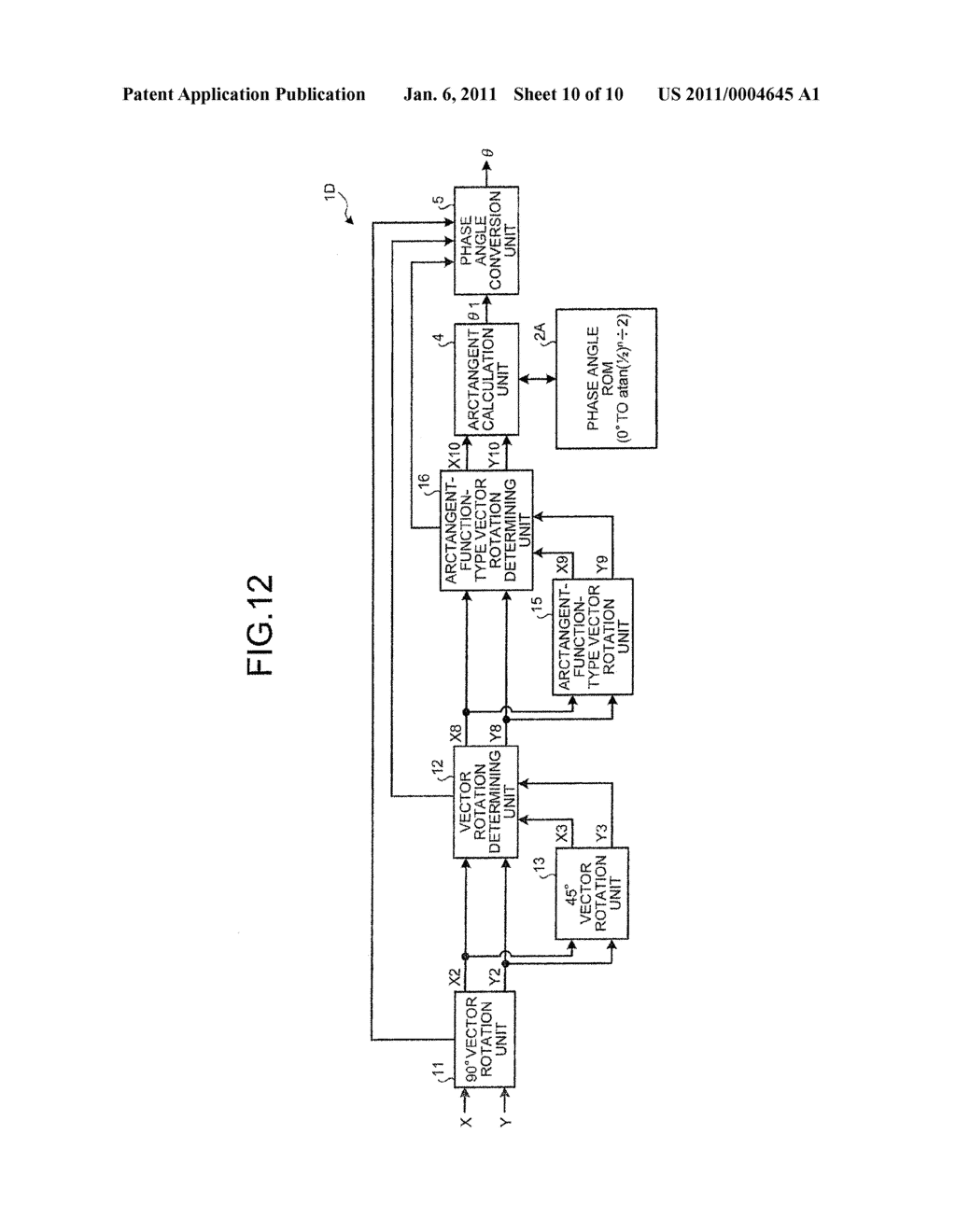 APPARATUS AND PROGRAM FOR ARCTANGENT CALCULATION - diagram, schematic, and image 11