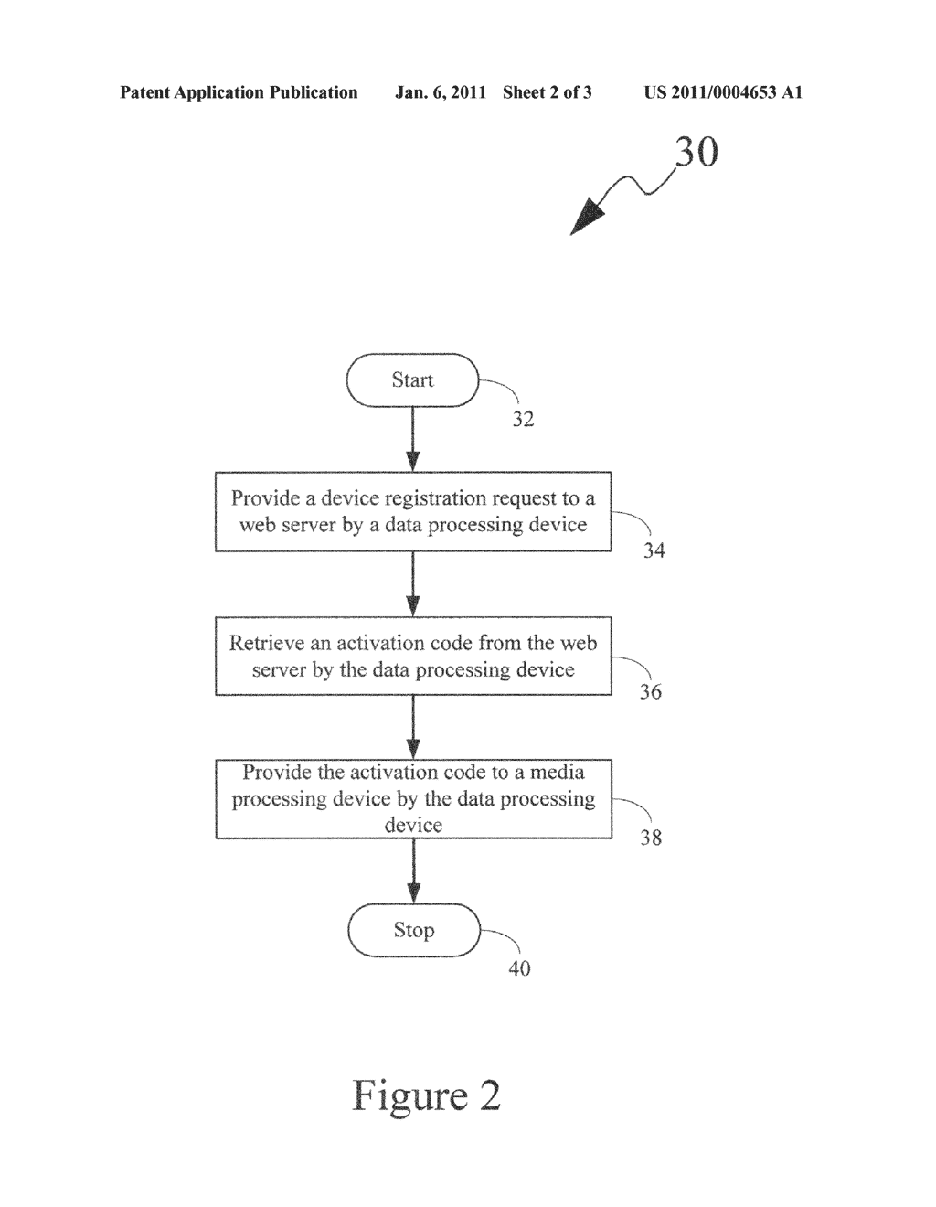 METHOD FOR ACTIVATION OF A MEDIA PROCESSING DEVICE TO A WEB SERVER - diagram, schematic, and image 03