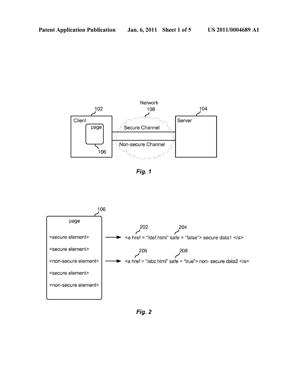 ACCESS OF ELEMENTS FOR A SECURE WEB PAGE THROUGH A NON-SECURE CHANNEL - diagram, schematic, and image 02