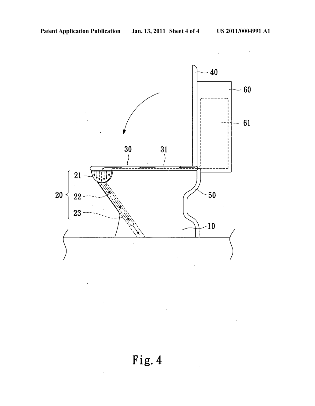 Flush toilet with a urine funnel - diagram, schematic, and image 05