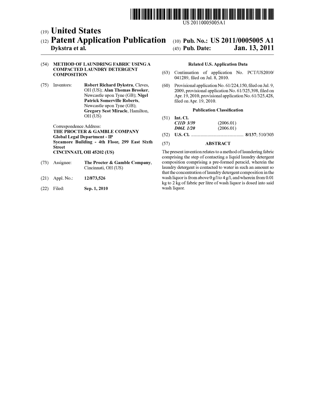 METHOD OF LAUNDRING FABRIC USING A COMPACTED LAUNDRY DETERGENT COMPOSITION - diagram, schematic, and image 01