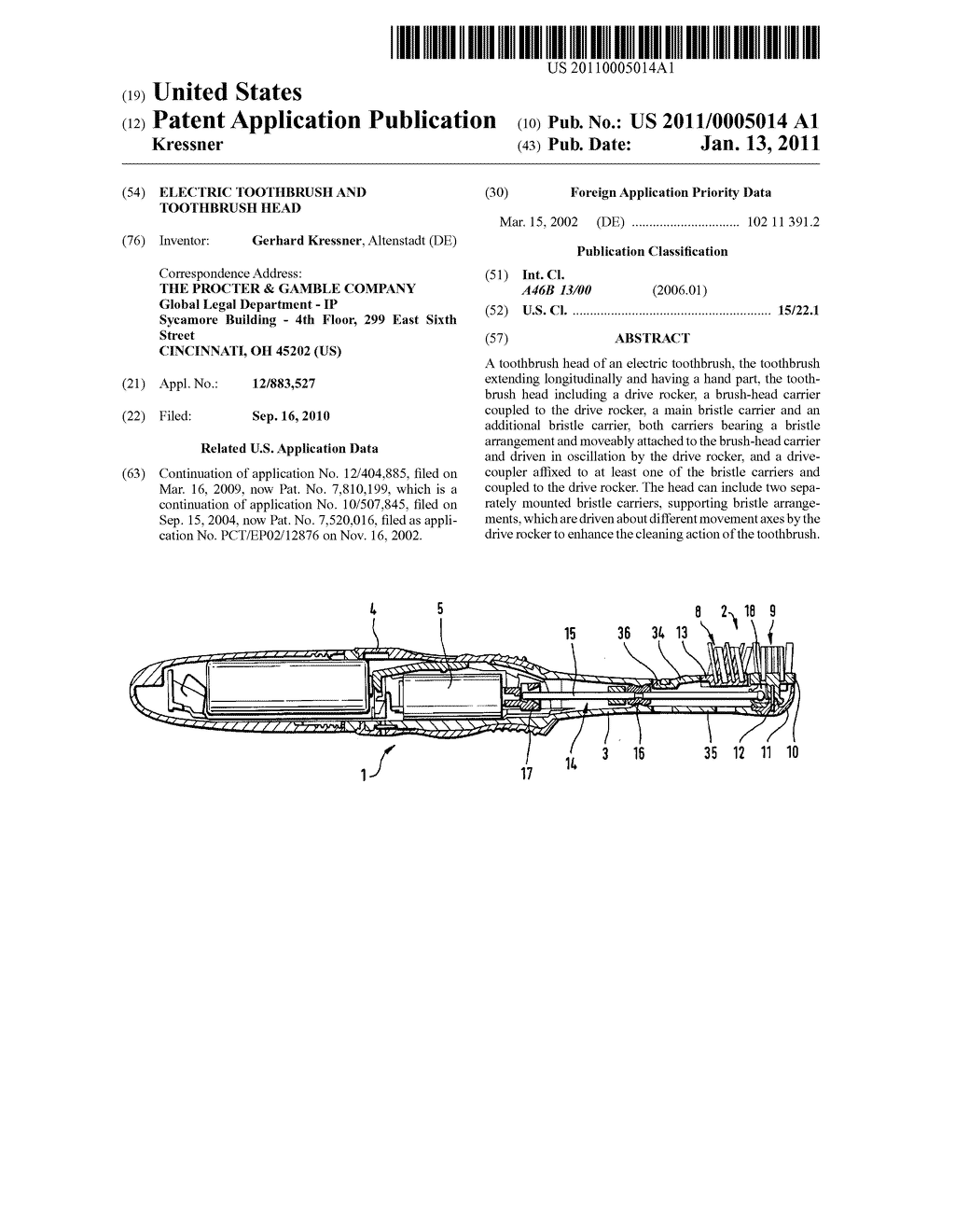 Electric Toothbrush And Toothbrush Head - diagram, schematic, and image 01