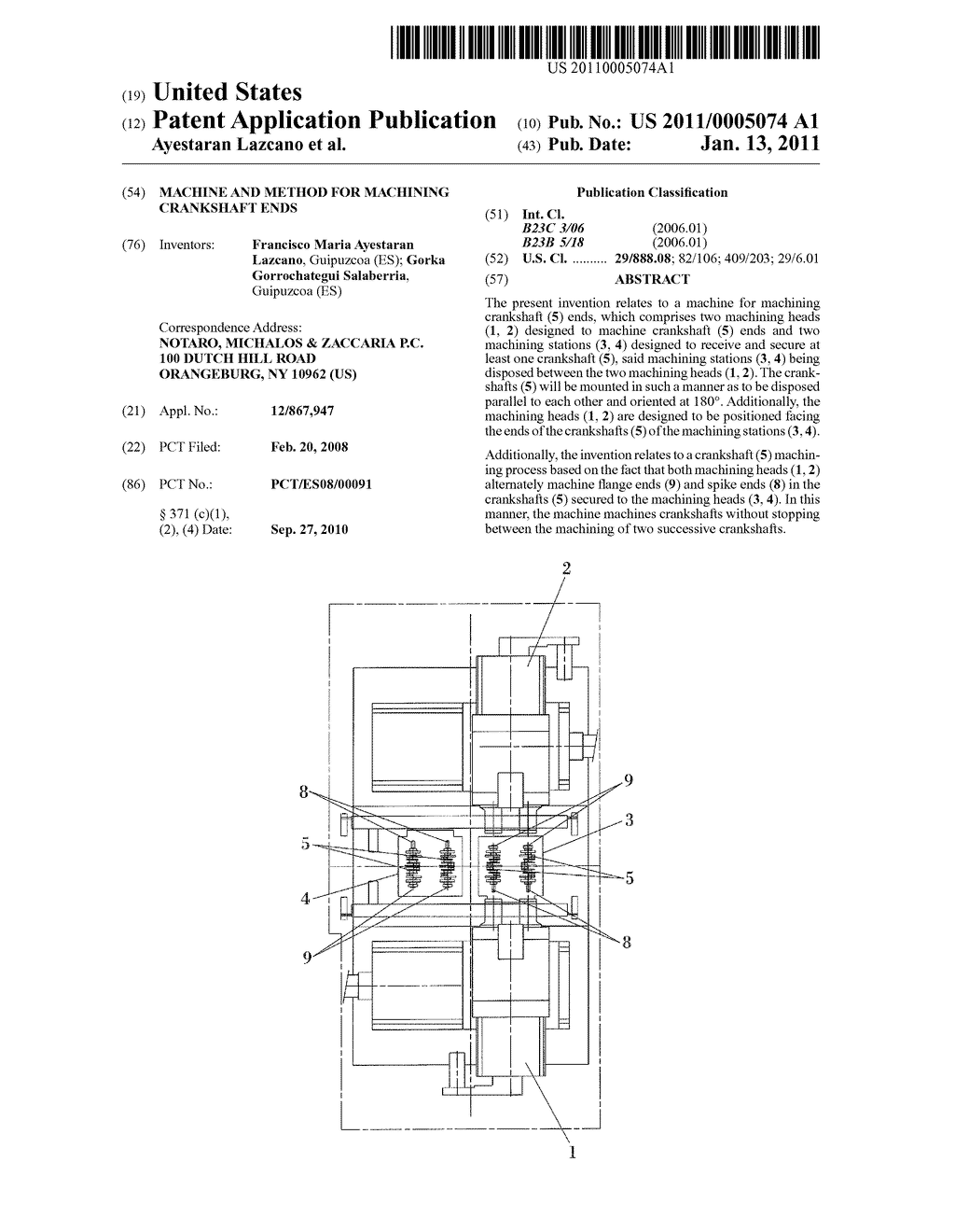 MACHINE AND METHOD FOR MACHINING CRANKSHAFT ENDS - diagram, schematic, and image 01